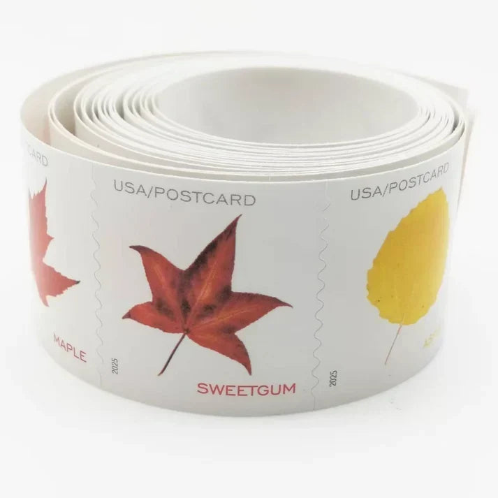2025 Vibrant Leaves Postcard Stamp Rolls