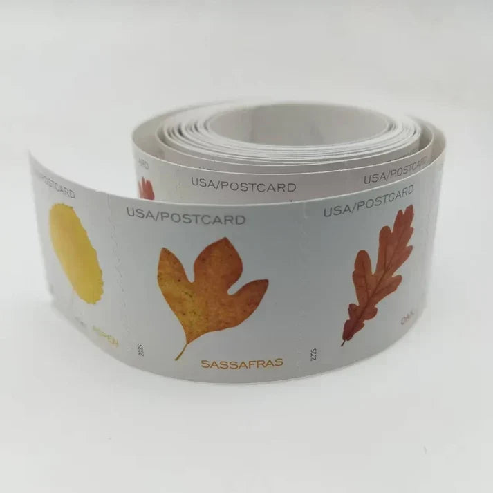 2025 Vibrant Leaves Postcard Stamp Rolls