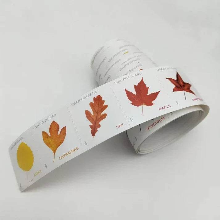 2025 Vibrant Leaves Postcard Stamp Rolls