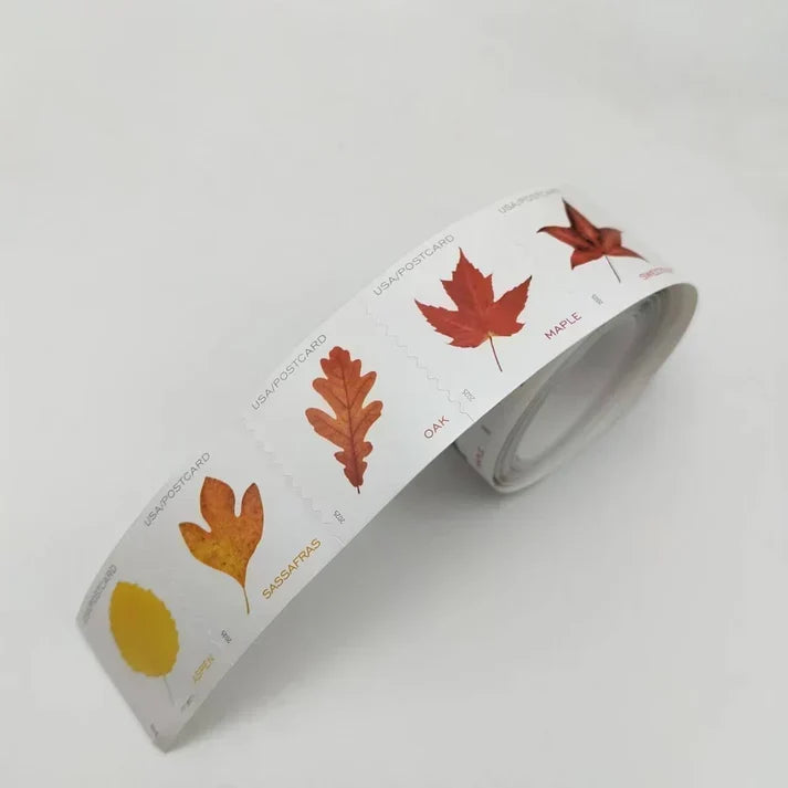 2025 Vibrant Leaves Postcard Stamp Rolls