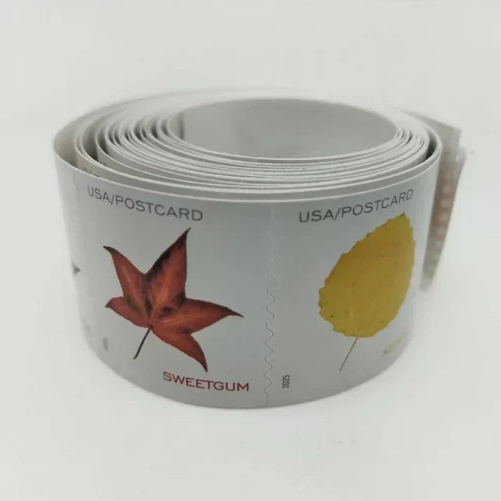 2025 Vibrant Leaves Postcard Stamp Rolls