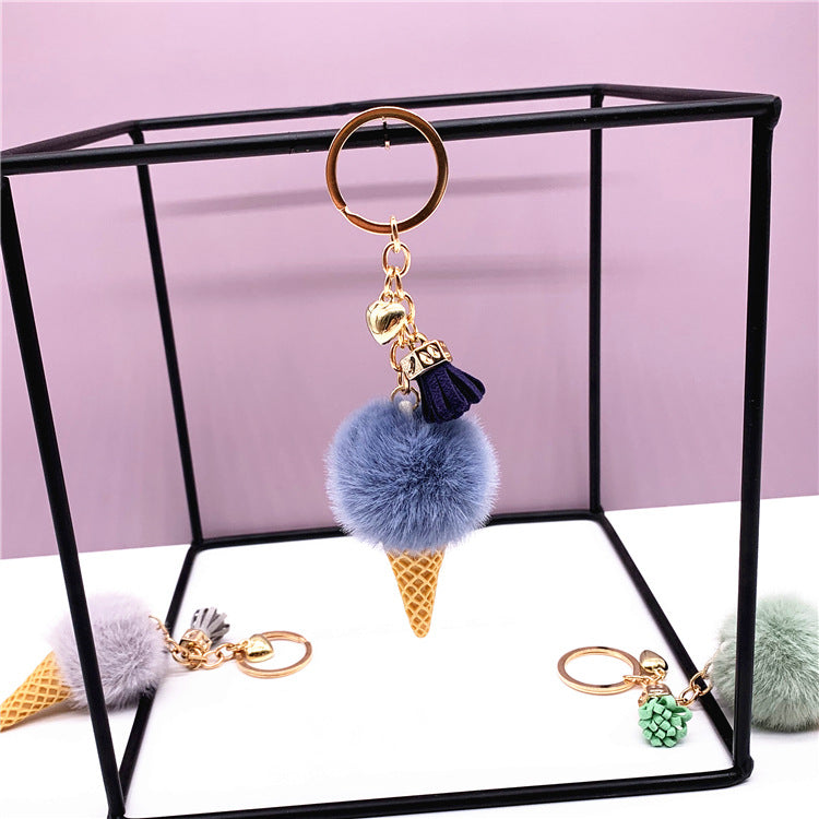 Cute Ice Cream Key Chain Plush Pendant for Bags