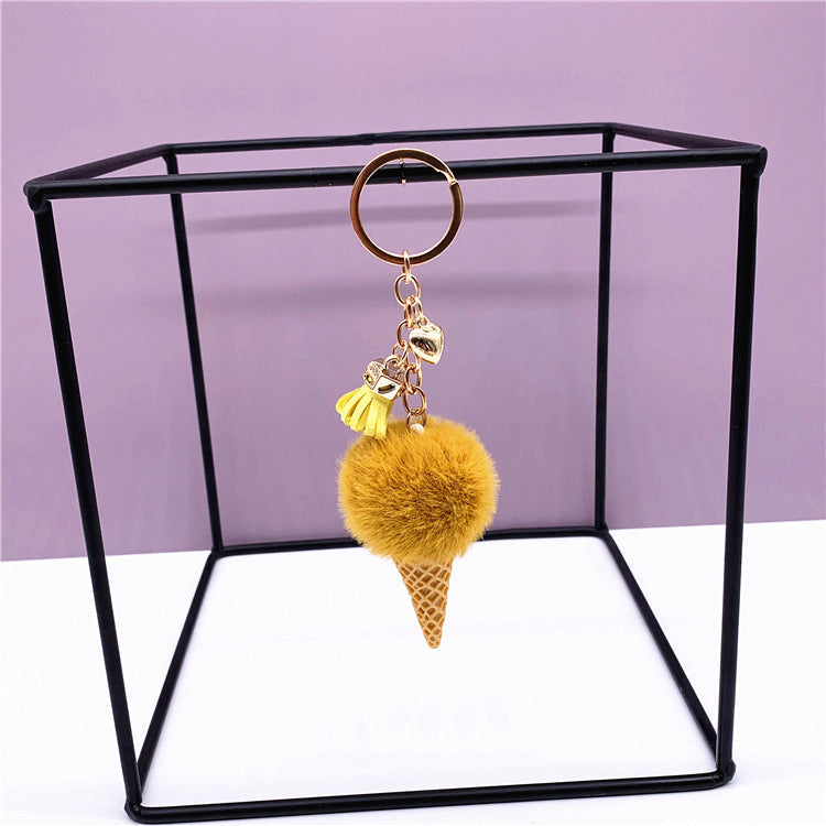 Cute Ice Cream Key Chain Plush Pendant for Bags
