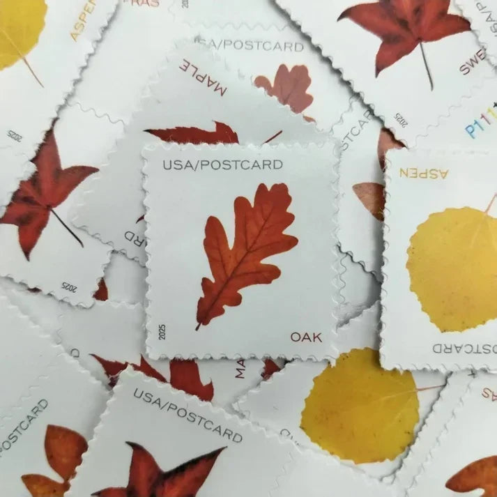 2025 Vibrant Leaves Postcard Stamp Rolls